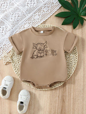 Discover the Baby Cute Cow Toy Pullover Triangle Rompers